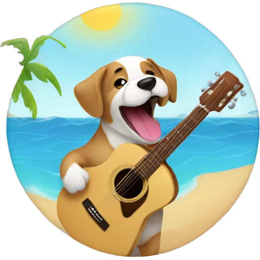 Perro cantando en el mar  emoji