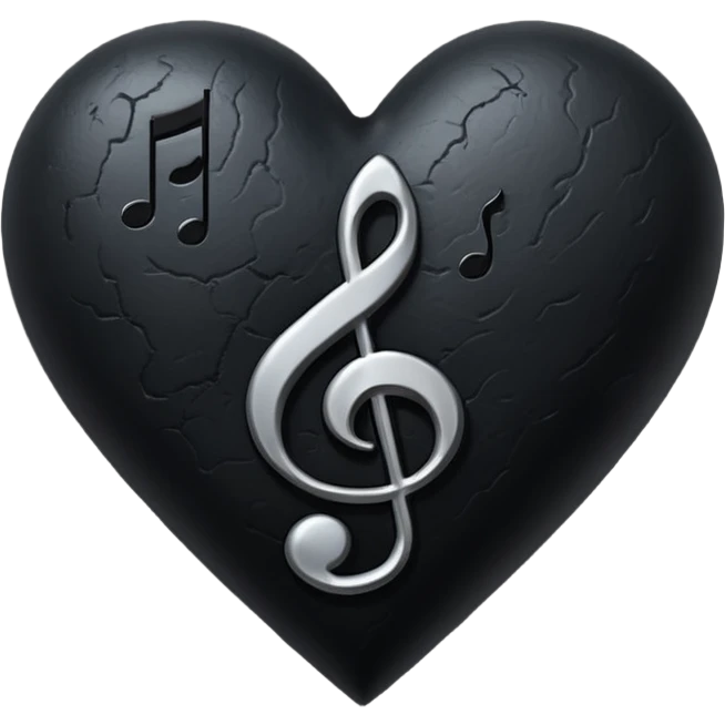 goth heart with a dark music note emoji