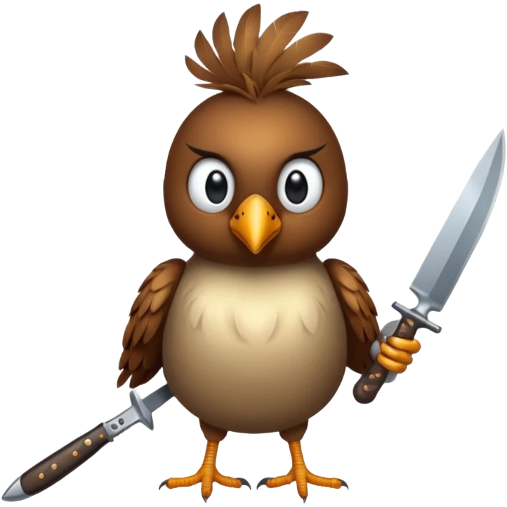 Bird with knife emoji
