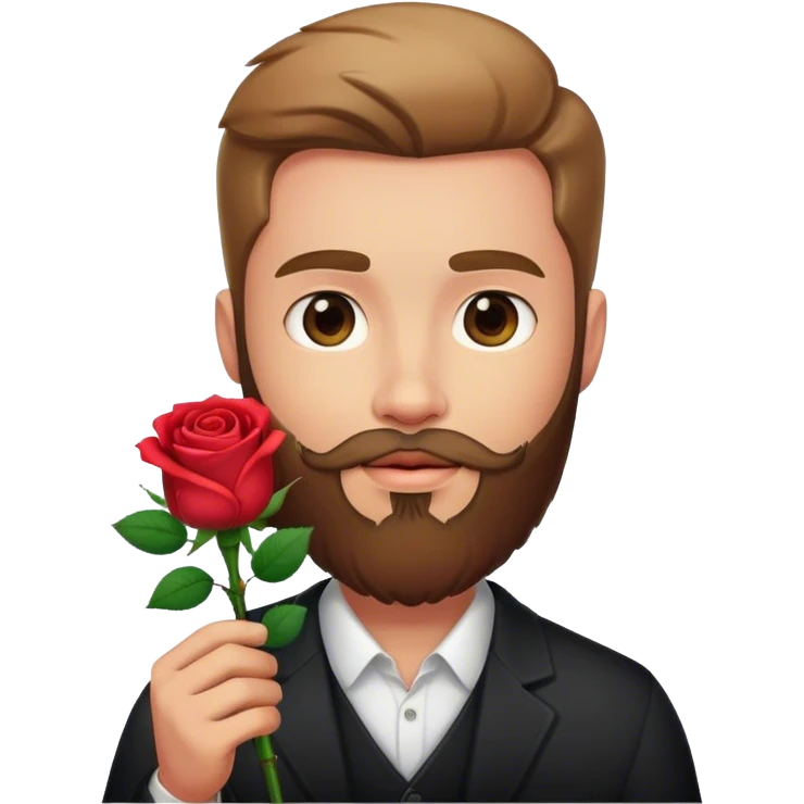 man with beard rose  emoji