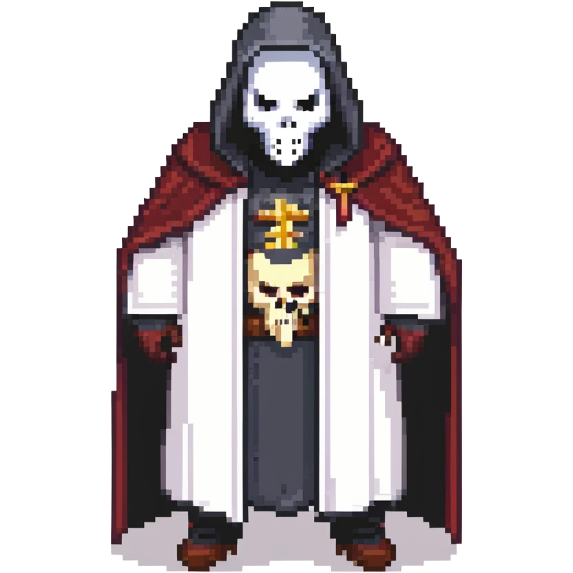 Ghostface, horror movie character with white mask and black robe emoji
