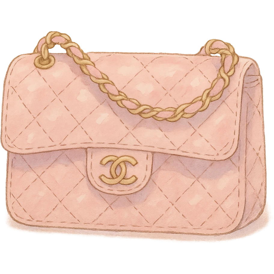 pink Chanel purse, dreamy and elegant emoji