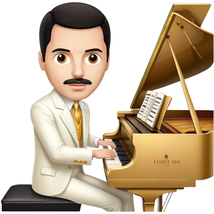 Freddie Mercury playing grand piano emoji