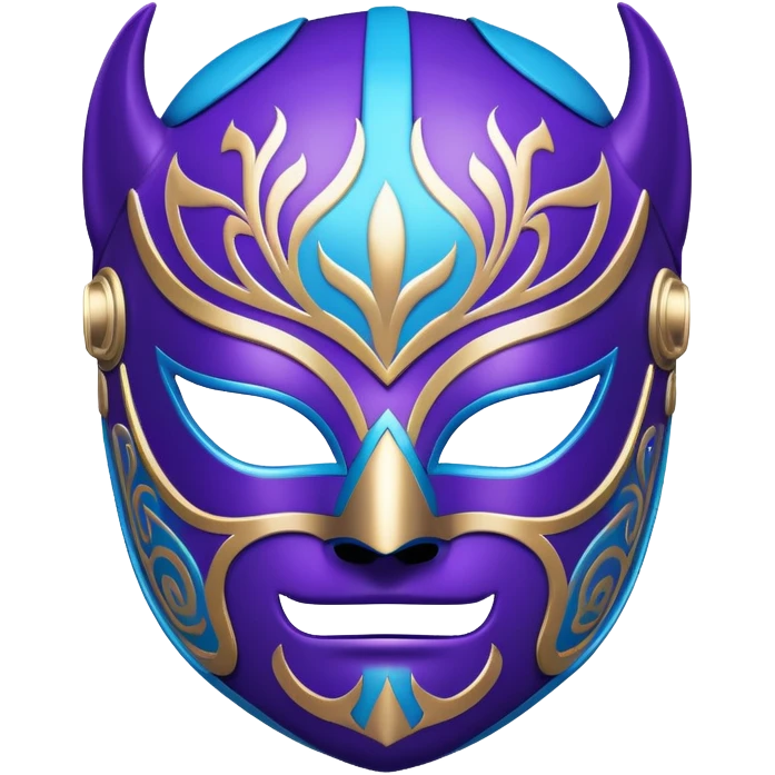 A luchador wrestling mask in purple and blue colors with intricate design emoji