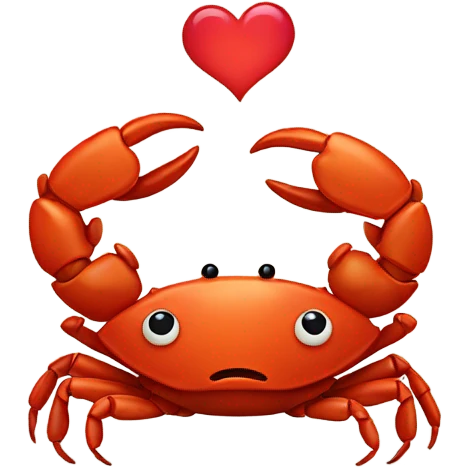 Two crabs in love emoji