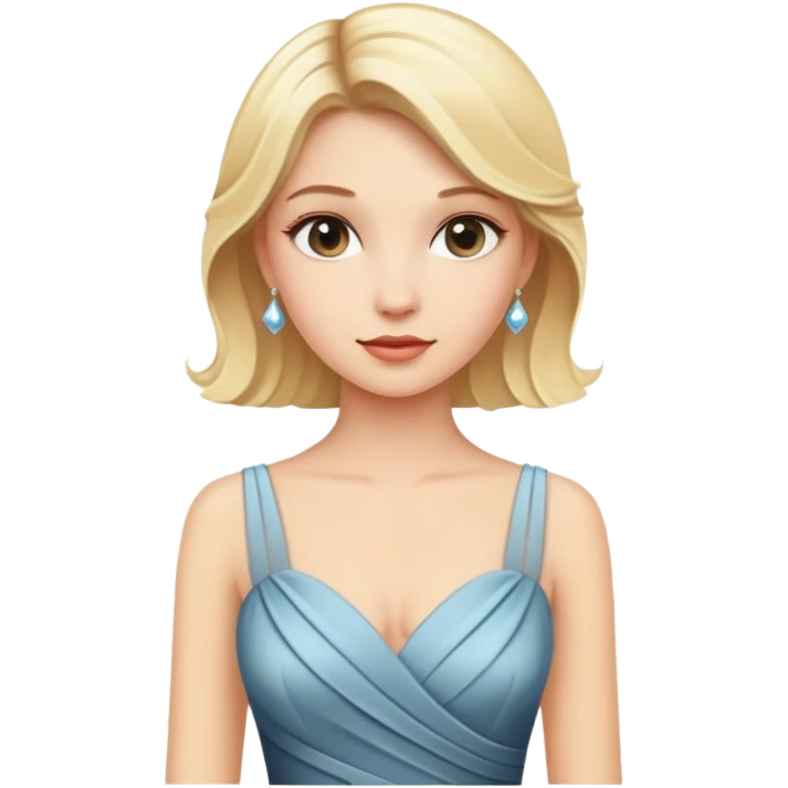blonde girl in elegant dress emoji