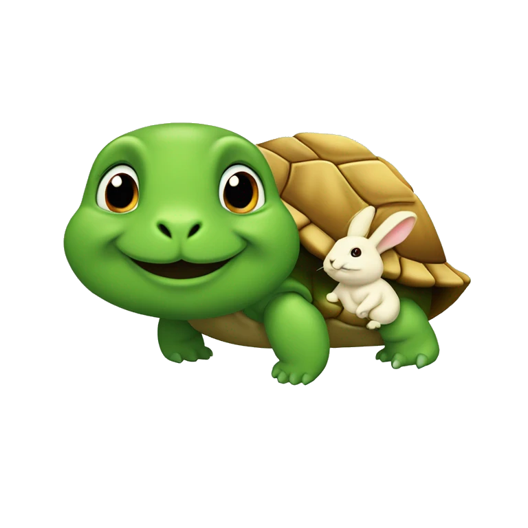 Tortue avec un lapin sur la tête emoji