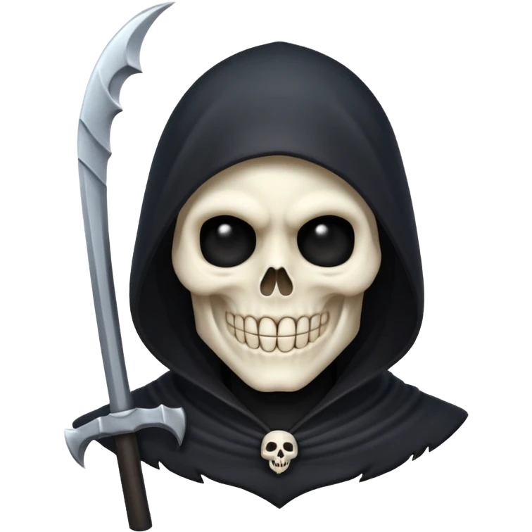 Cute grim reaper head that is happy emoji