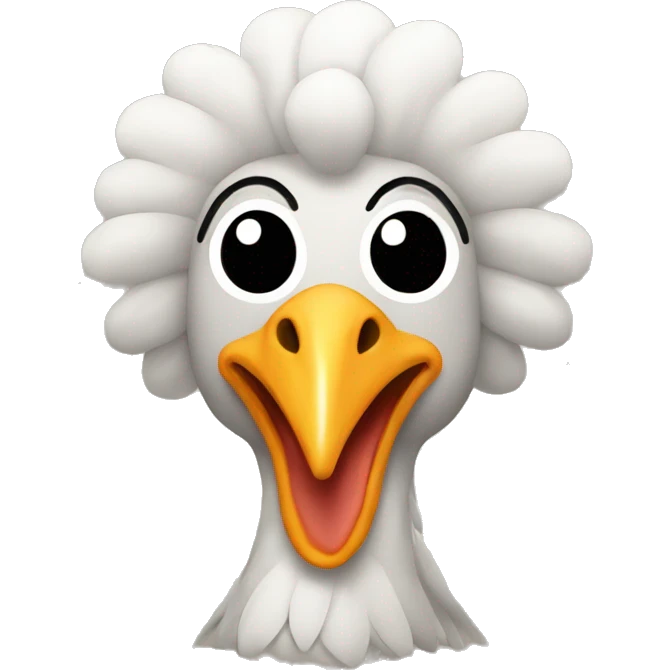 A simple, cute turkey with an afro hairstyle emoji