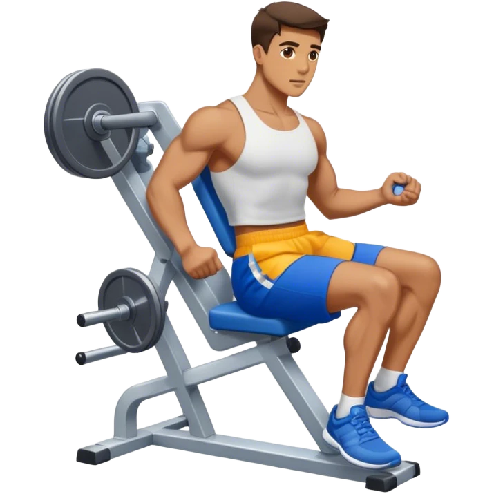 man with blue shorts using side-deltoid-machine emoji