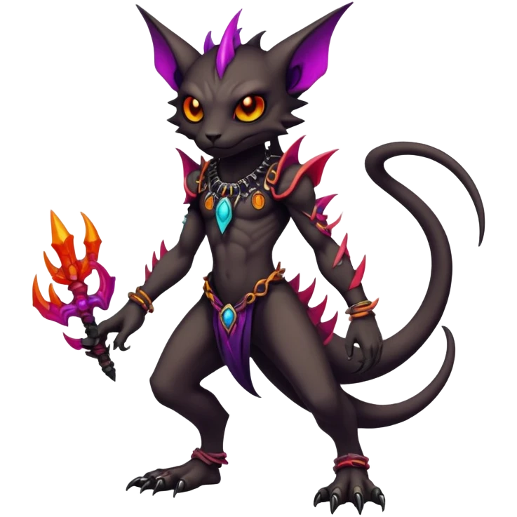 Gothic badass cool complex exotic colorful aesthetic-scenery-Fakémon-creature (full body) emoji
