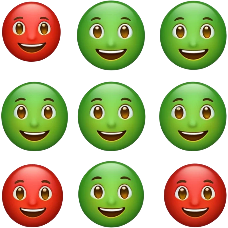 ❌ change the emoji color from red to green color emoji