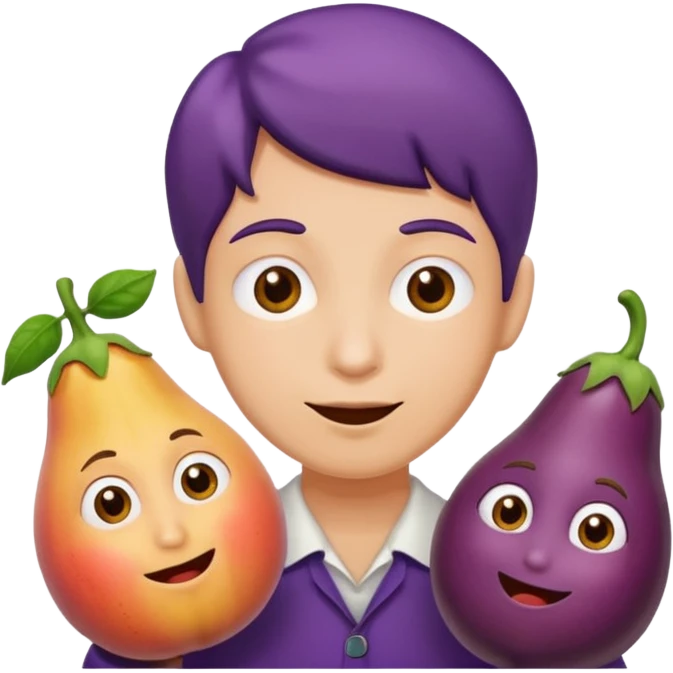 Weird emoji with eggplant and peaches emoji