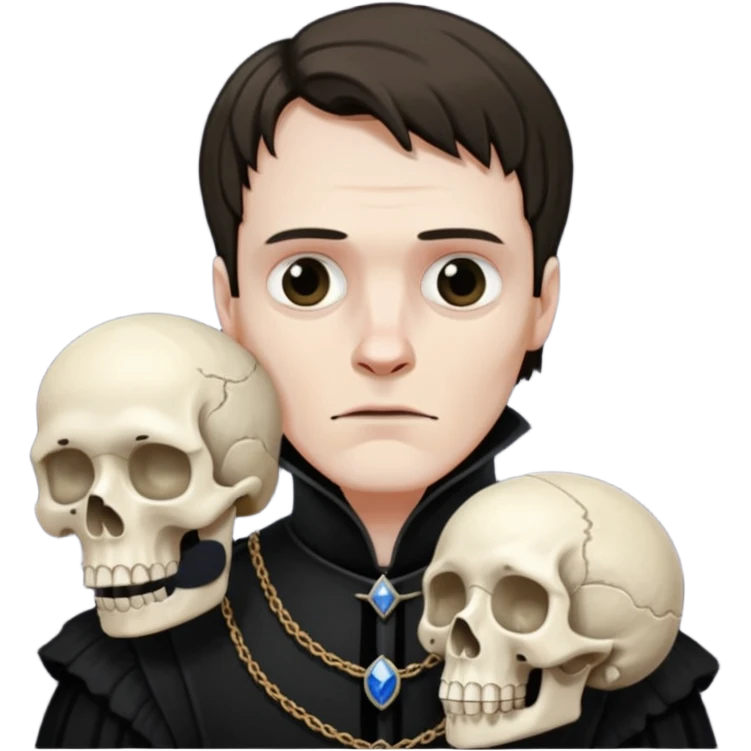 Hamlet holding skUll emoji