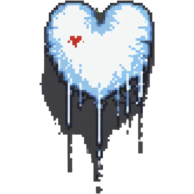 white heart dripping goo emoji