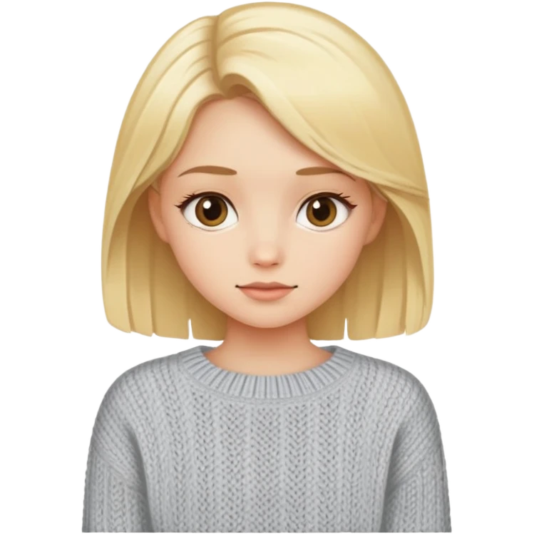 Девушка блондинка, в свитере  emoji