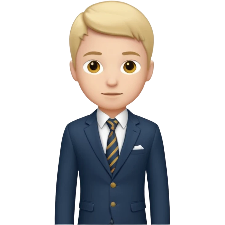Young man, tailored trousers, a crisp button-down shirt, a blazer, and tie

 emoji