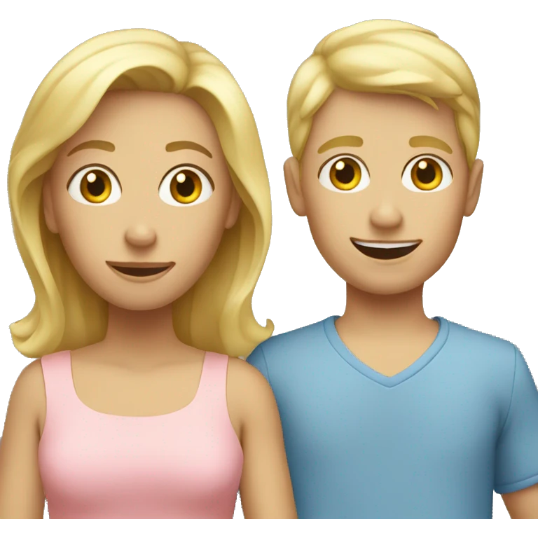 blond mother with one blond boys emoji
