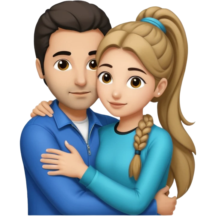 حامیم خواننده محبوب در ایران که دارد یک دختر نوجوان به اسم نگار با موهای ببند را بغل میکند emoji