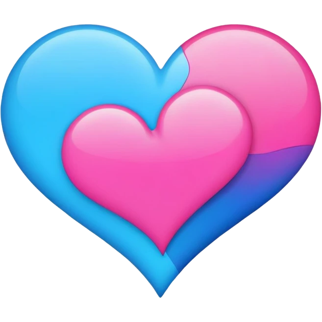 Love with pink and blue emoji