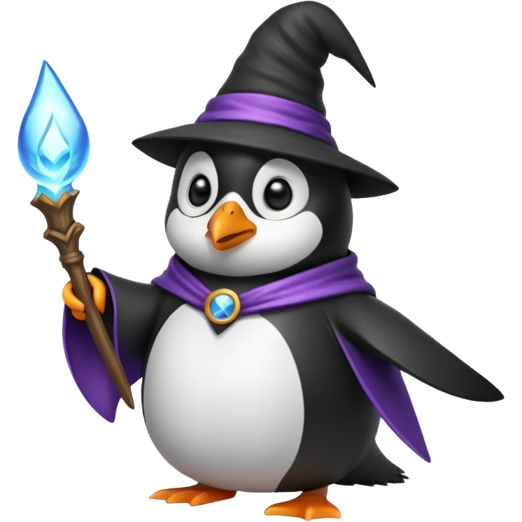 penguin wizard casting a spell emoji