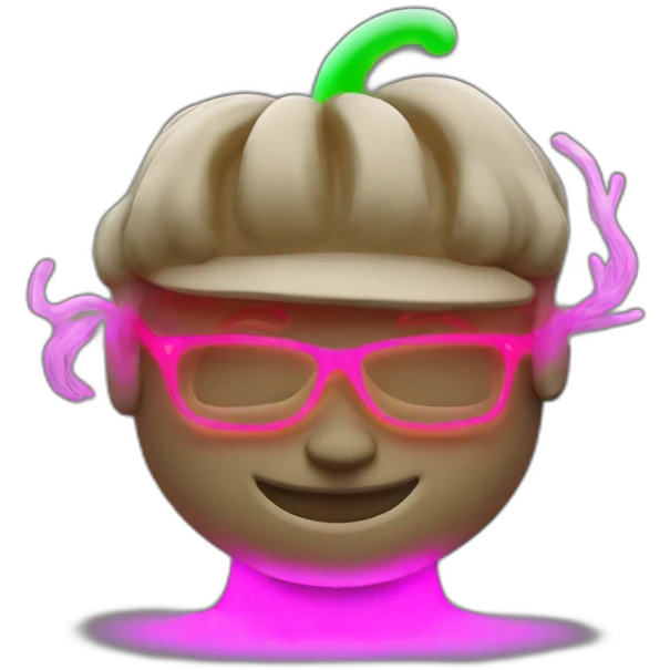 Juicy booty neon sign style man emoji