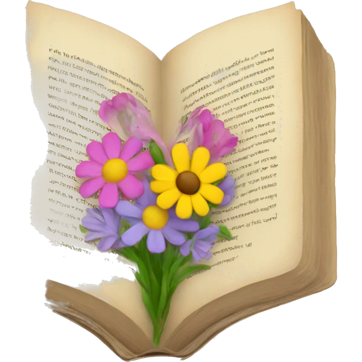 Open book with flowers emoji