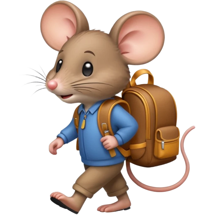 Souris qui va à l'école emoji