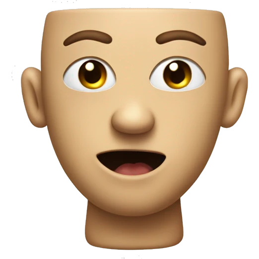 Head of a crazy man poking out of a toilet emoji