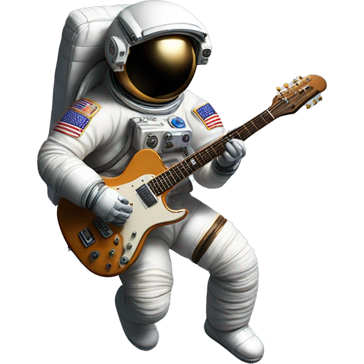 An astronaut playing an electric guitar floating in the International Space Station. emoji