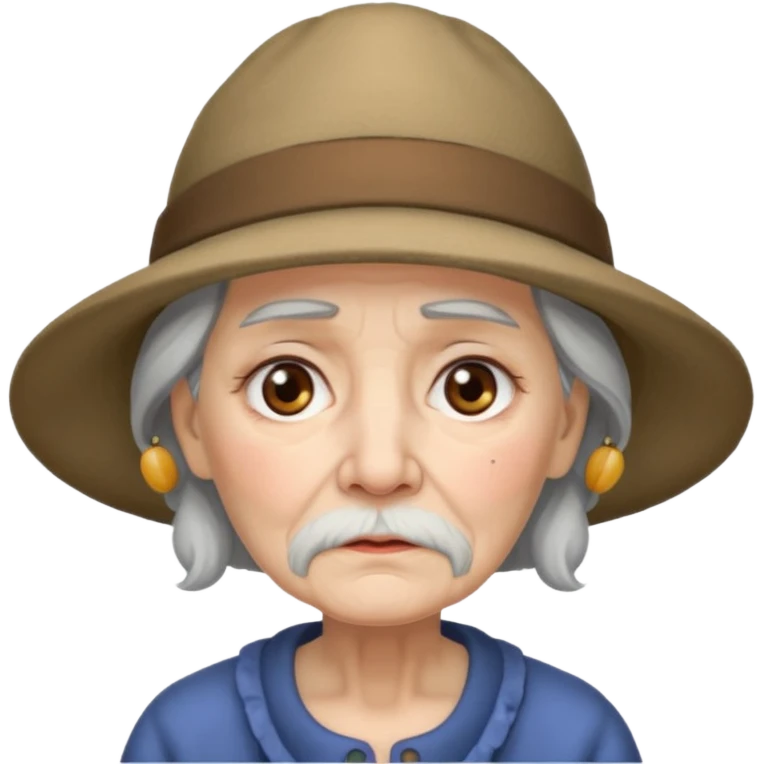 sad old women with hats with bearded emoji