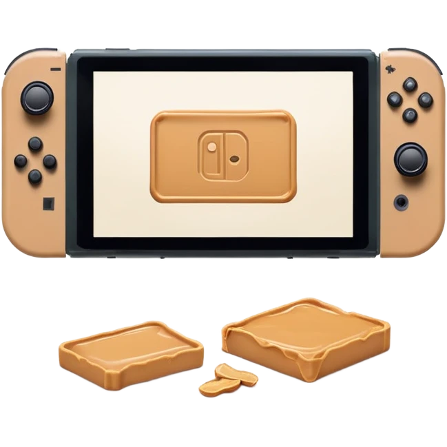 A Nintendo switch made out of peanut butter emoji