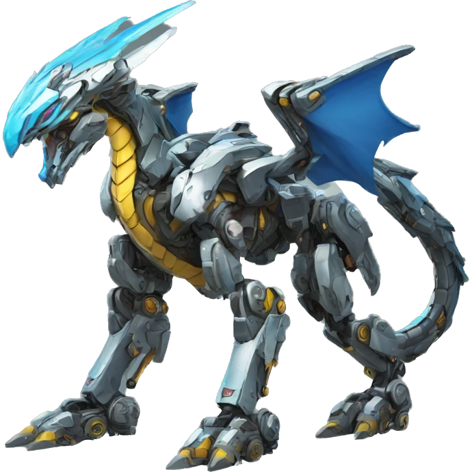 Futuristic Mecha Dragon full body emoji