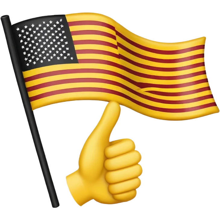 Black and yellow American flag emoji