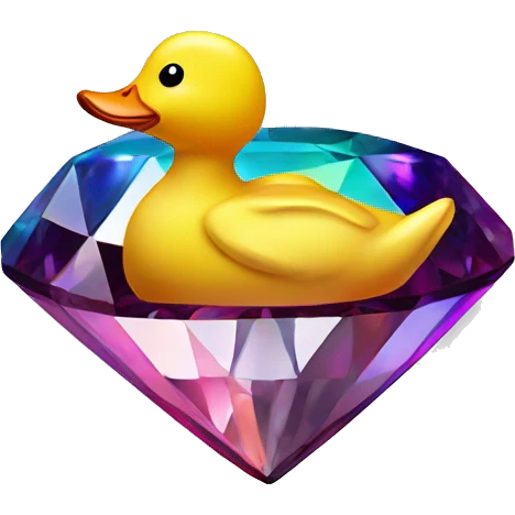 Rubberduck shaped 56-carat rainbow diamond emoji