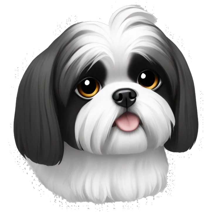Shih tzu black and white emoji