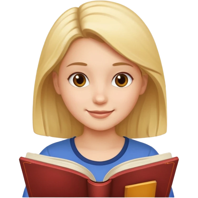 учениця дівчинка з книжкою emoji