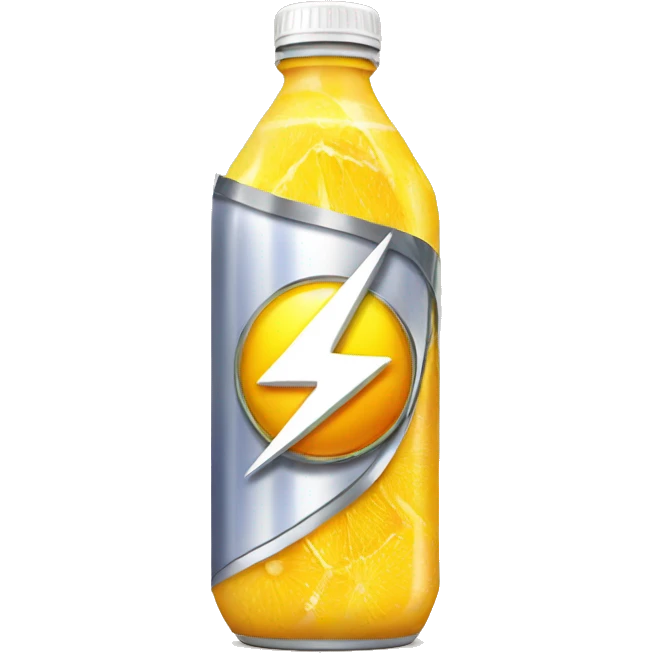 energy drink with citrus and lightning bolt emoji