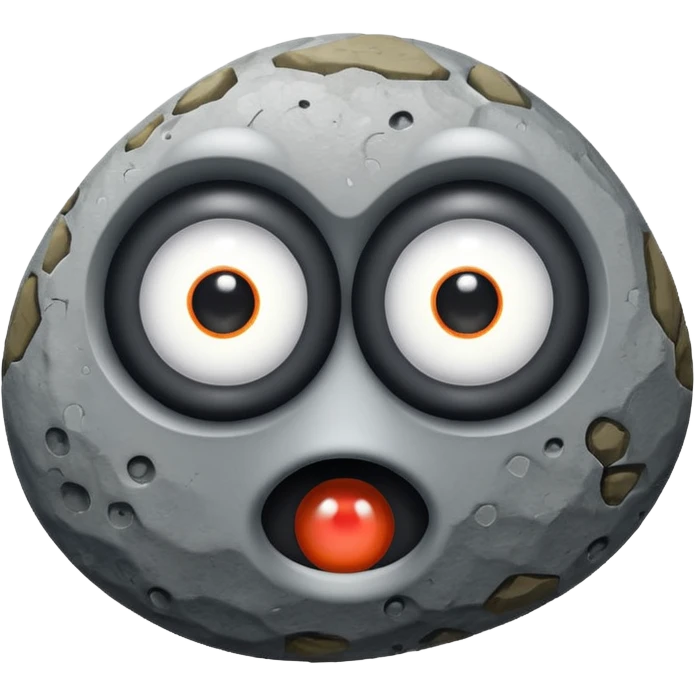 Rock with googly eyes.￼  emoji