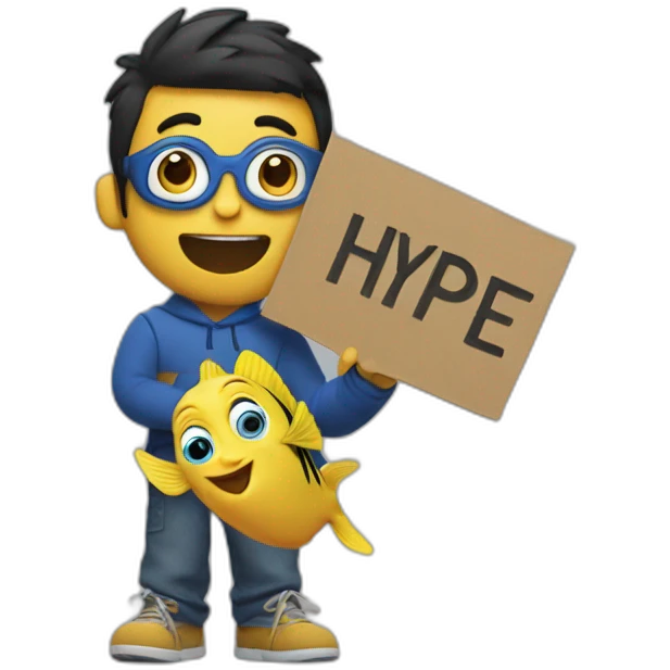 dory holding a hype sign emoji