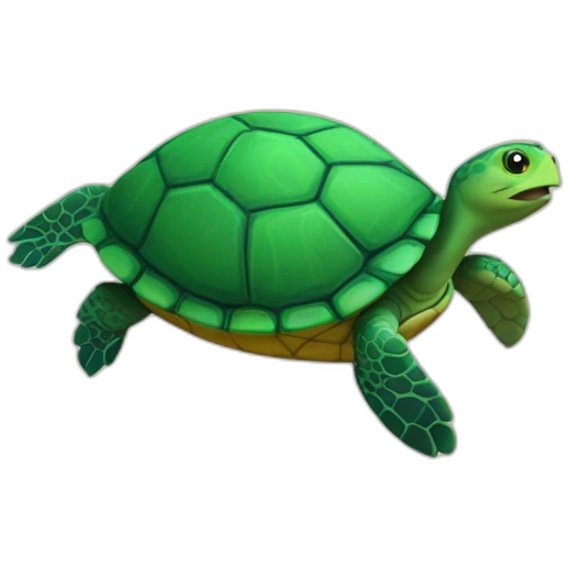 A turtle with theef emoji