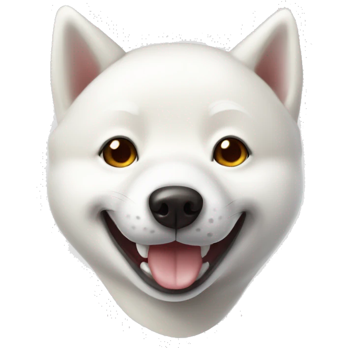 white shiba inu face | grinning face with big eyes | mouth | open | smile emoji