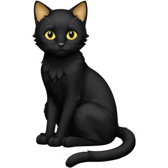 Chat noir peinture mignon assise peinture emoji