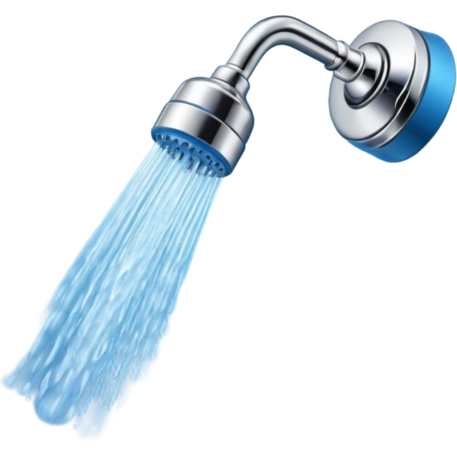 blue shower head emoji