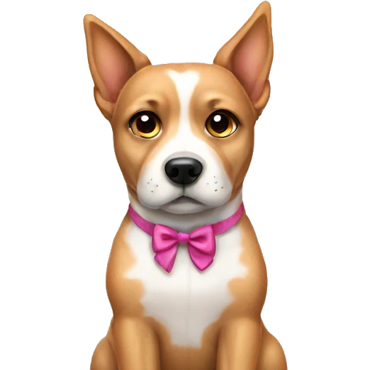 Dog wearing bows emoji