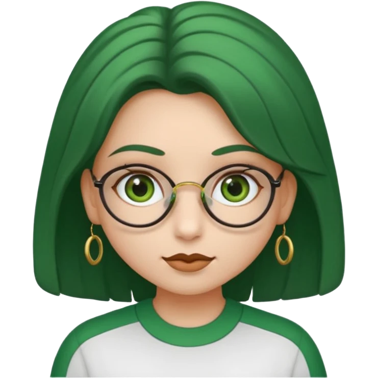 uma menina branca com óculos, cabelo longo castanho claro e olhos verdes e outra menina branca com cabelos ondulados castanhos escuros e olhos marrons emoji