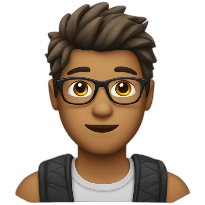 hipster with cat ears emoji