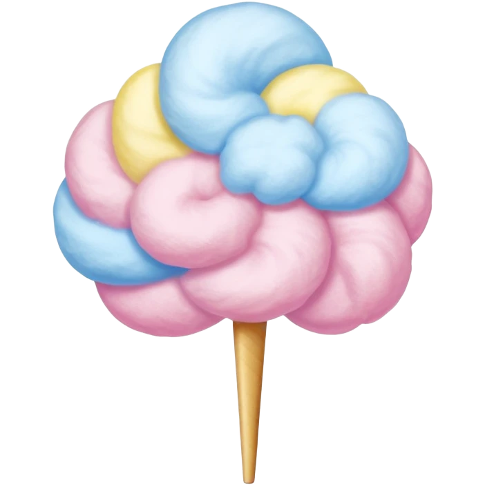 Pink, blue, and yellow swirled into fluffy cotton candy emoji