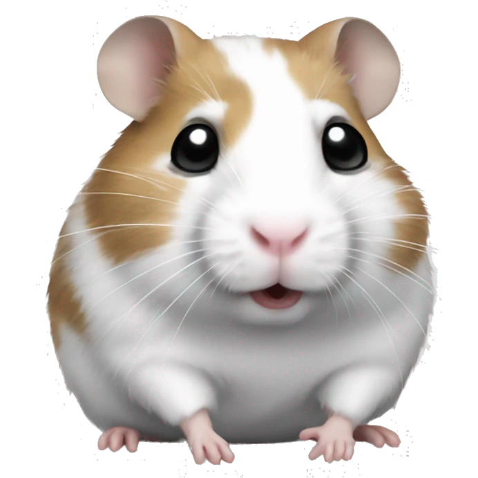 Hamster that is white with grey patches emoji