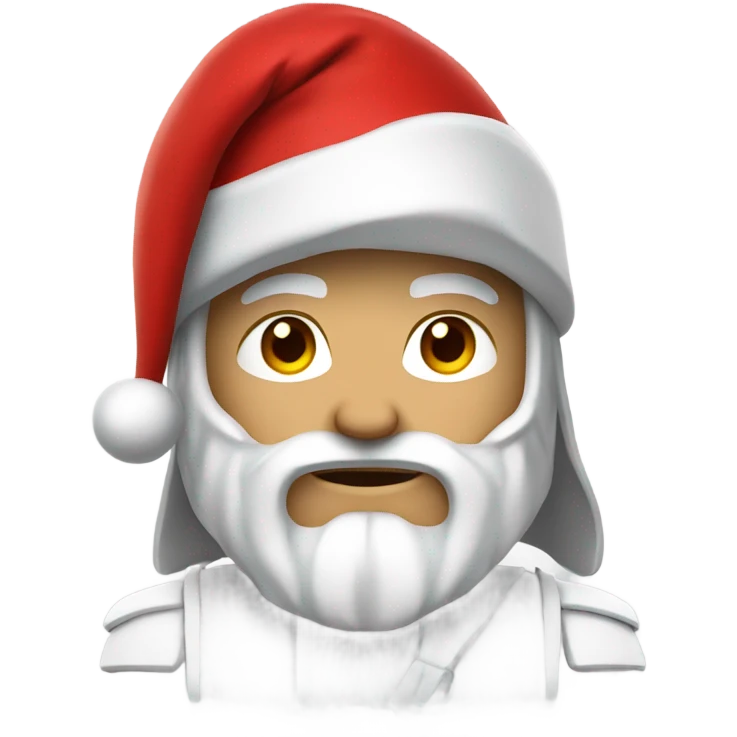 white spartan male wearing red santa hat emoji